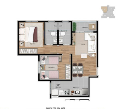 Imagem Imóvel com 2 Quartos à Venda, 53 m² em Parque Das Oliveiras Ii - Ribeirão Preto