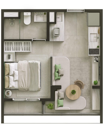 Apartamento com 1 Quarto à Venda, 31 m² em Cidade Monções - São Paulo