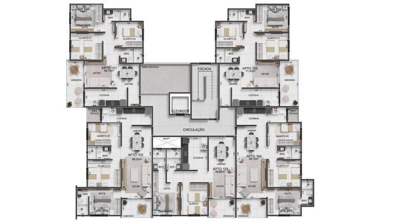 Imagem Apartamento à Venda, 59 m² em Poço - Cabedelo Imagem Apartamento à Venda, 59 m² em Poço - Cabedelo