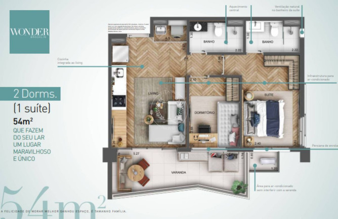 Imagem Apartamento com 2 Quartos à Venda, 54 m² em Brooklin Novo - São Paulo Imagem Apartamento com 2 Quartos à Venda, 54 m² em Brooklin Novo - São Paulo