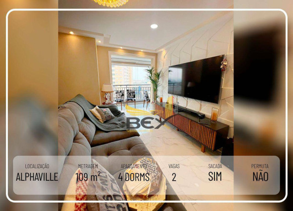 Apartamento com 4 Quartos para Alugar, 109 m² em Centro Comercial Jubran - Barueri