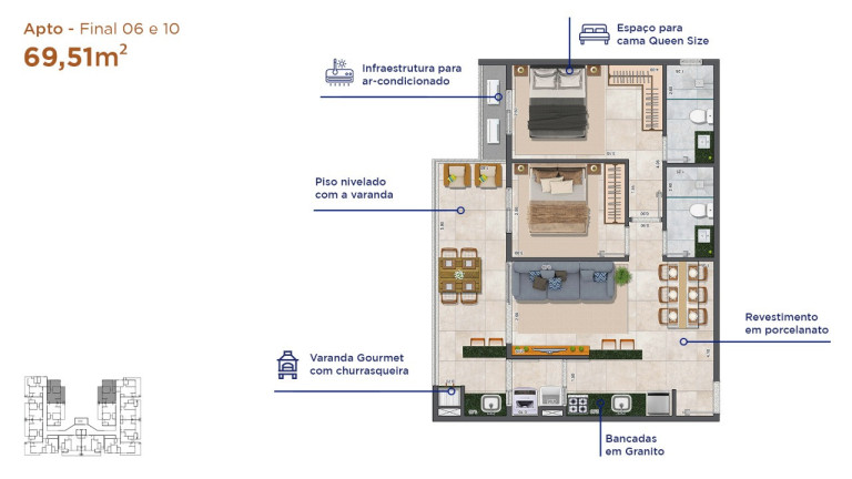 Imagem Apartamento com 2 Quartos à Venda, 61 m² em Praia Grande - Ubatuba