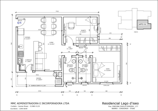 Imagem Apartamento com 2 Quartos à Venda, 59 m² em Cordeiros - Itajaí