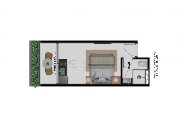 Imagem Flat com 1 Quarto à Venda, 21 m² em Porto De Galinhas - Ipojuca
