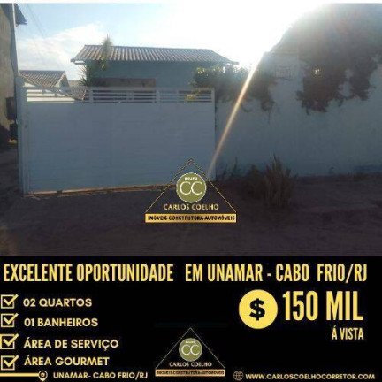 Casa com 2 Quartos à Venda,  em Samburá (tamoios) - Cabo Frio