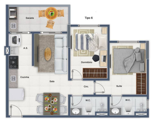 Imagem Apartamento com 2 Quartos à Venda, 57 m² em Forte - Praia Grande