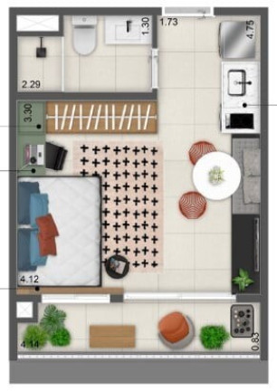 Imagem Apartamento com 2 Quartos à Venda, 40 m² em República - São Paulo
