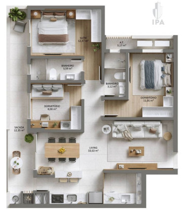 Imagem Apartamento com 3 Quartos à Venda, 74 m² em Vila Operária - Itajaí Imagem Apartamento com 3 Quartos à Venda, 74 m² em Vila Operária - Itajaí