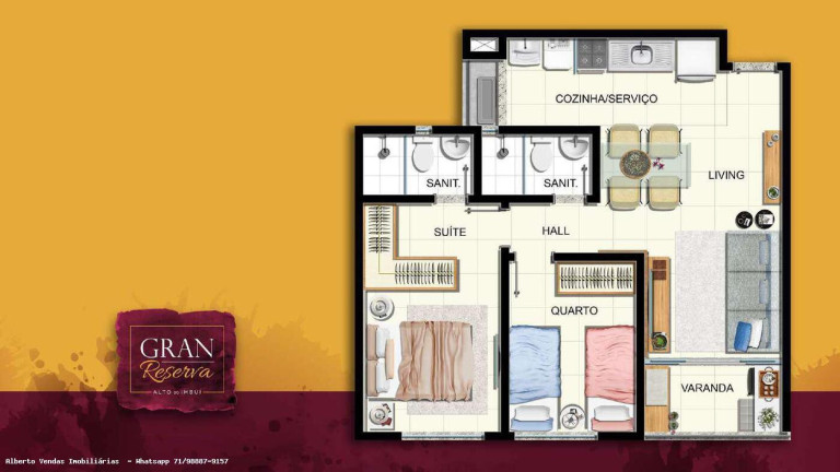 Imagem Apartamento com 2 Quartos à Venda, 54 m² em Imbuí - Salvador