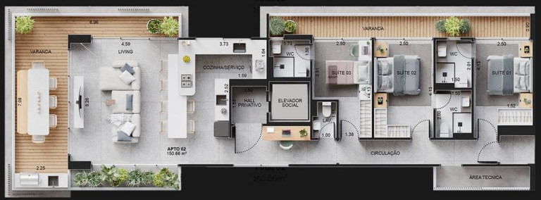 Imagem Apartamento com 3 Quartos à Venda, 151 m² em Boqueirão - Praia Grande