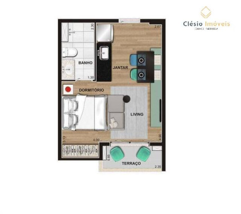 Imagem Studio com 1 Quarto para Alugar, 28 m² em Campos Elíseos - São Paulo