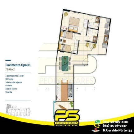 Imagem Apartamento com 2 Quartos à Venda, 74 m² em Intermares - Cabedelo Imagem Apartamento com 2 Quartos à Venda, 74 m² em Intermares - Cabedelo