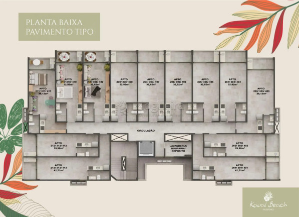 Flat com 1 Quarto à Venda, 32 m² em Centro - Tamandaré