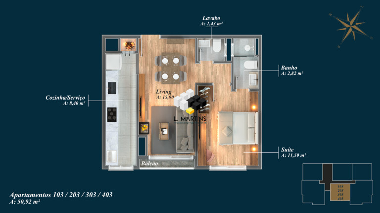 Imagem Apartamento com 1 Quarto à Venda, 51 m² em Avenida Central - Gramado Imagem Apartamento com 1 Quarto à Venda, 51 m² em Avenida Central - Gramado
