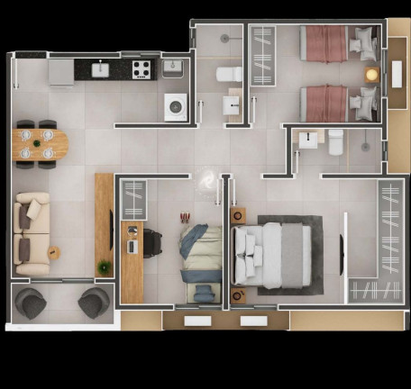 Imagem Apartamento com 2 Quartos para Alugar, 55 m² em Altiplano Cabo Branco - João Pessoa