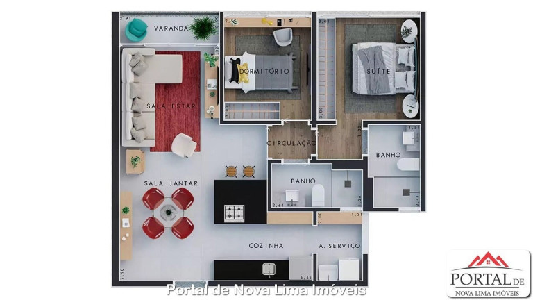 Imagem Apartamento com 2 Quartos à Venda, 66 m² em Alphaville Lagoa Dos Ingleses - Nova Lima Imagem Apartamento com 2 Quartos à Venda, 66 m² em Alphaville Lagoa Dos Ingleses - Nova Lima