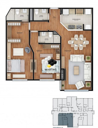 Imagem Apartamento com 2 Quartos à Venda, 77 m² em Floresta - Gramado