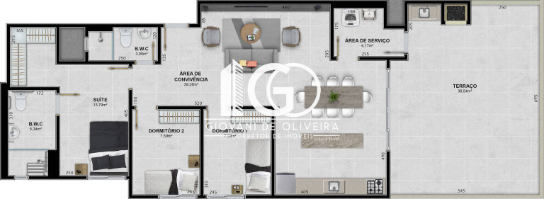 Imagem Apartamento com 2 Quartos à Venda, 45 m² em Ceará - Criciúma