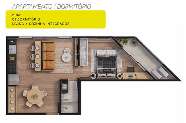 Imagem Apartamento com 1 Quarto à Venda, 34 m² em Centro - Itajaí