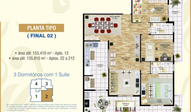 Imagem Apartamento com 3 Quartos à Venda, 136 m² em Aviação - Praia Grande Imagem Apartamento com 3 Quartos à Venda, 136 m² em Aviação - Praia Grande