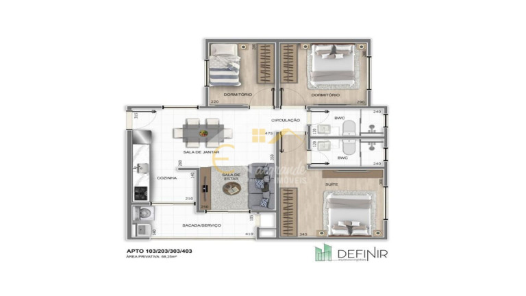 Imagem Apartamento com 3 Quartos à Venda, 68 m² em Centro - Pinhais Imagem Apartamento com 3 Quartos à Venda, 68 m² em Centro - Pinhais