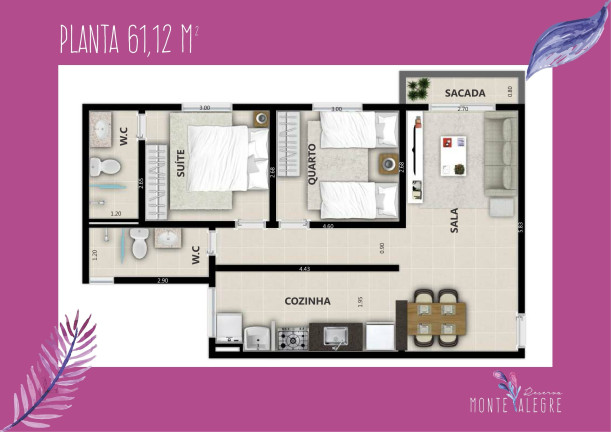 Imagem Imóvel com 2 Quartos à Venda, 59 m² em Monte Alegre - Ribeirão Preto
