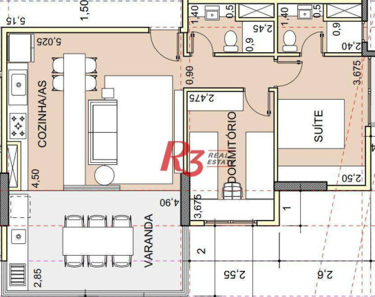 Imagem Apartamento com 2 Quartos à Venda, 68 m² em José Menino - Santos Imagem Apartamento com 2 Quartos à Venda, 68 m² em José Menino - Santos