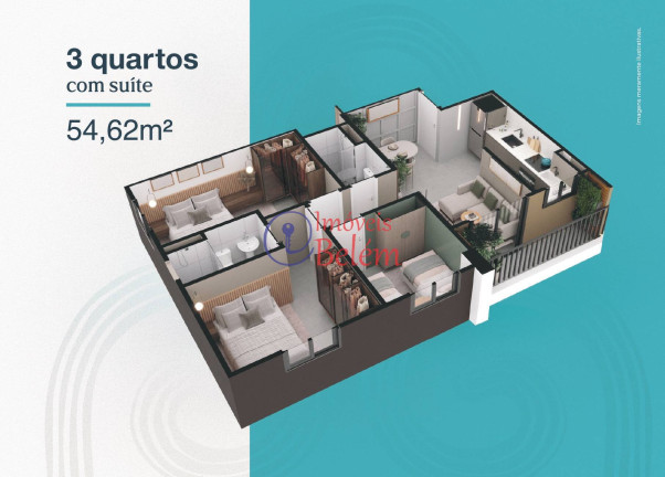 Imagem Apartamento com 3 Quartos à Venda, 54 m² em Parque Verde - Belém Imagem Apartamento com 3 Quartos à Venda, 54 m² em Parque Verde - Belém