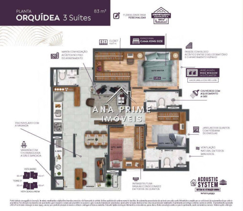Imagem Apartamento com 3 Quartos à Venda, 83 m² em Jardim Satélite - São José Dos Campos