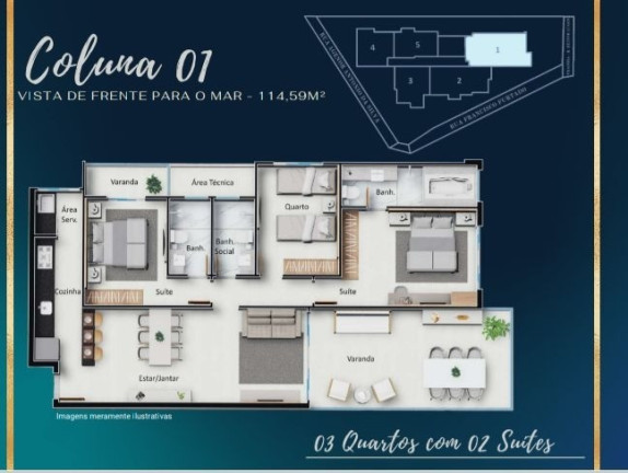 Imagem Apartamento com 3 Quartos à Venda, 130 m² em Muquiçaba - Guarapari
