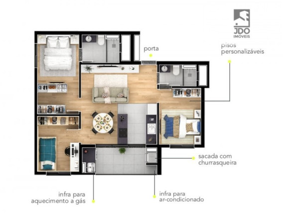 Imagem Apartamento com 3 Quartos à Venda, 69 m² em Tingui - Curitiba Imagem Apartamento com 3 Quartos à Venda, 69 m² em Tingui - Curitiba