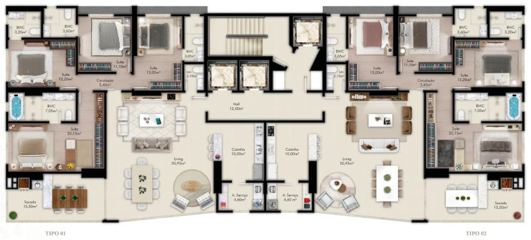 Imagem Apartamento com 4 Quartos à Venda, 183 m² em Castelo Branco - Itapema