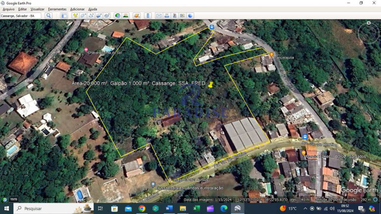 Terreno à Venda, 20.000 m² em Cassange - Salvador