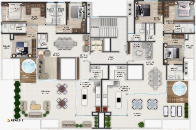 Imagem Apartamento com 3 Quartos à Venda, em Palmas - Governador Celso Ramos Imagem Apartamento com 3 Quartos à Venda, em Palmas - Governador Celso Ramos