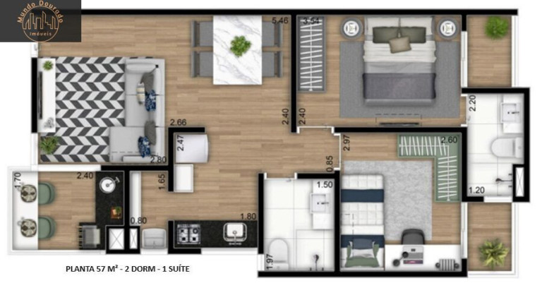 Imagem Apartamento com 2 Quartos à Venda, 57 m² em Jardim - Santo André