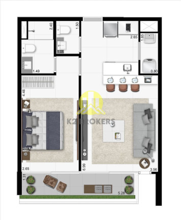 Imagem Studio com 1 Quarto à Venda, 37 m² em Pinheiros - São Paulo Imagem Studio com 1 Quarto à Venda, 37 m² em Pinheiros - São Paulo