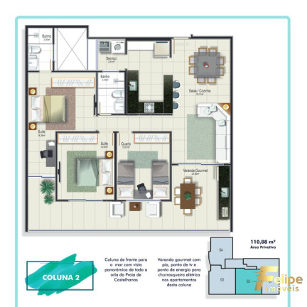 Imagem Imóvel com 3 Quartos à Venda, 125 m² em Praia De Castelhanos - Anchieta