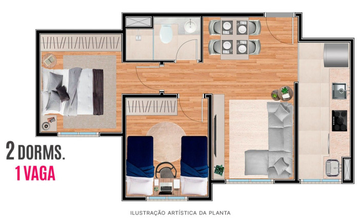 Imagem Apartamento com 2 Quartos à Venda, 42 m² em Jardim Das Paineiras Ii - São José Dos Campos