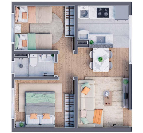 Imagem Apartamento com 2 Quartos à Venda, 42 m² em Colônia Antônio Prado - Almirante Tamandare Imagem Apartamento com 2 Quartos à Venda, 42 m² em Colônia Antônio Prado - Almirante Tamandare