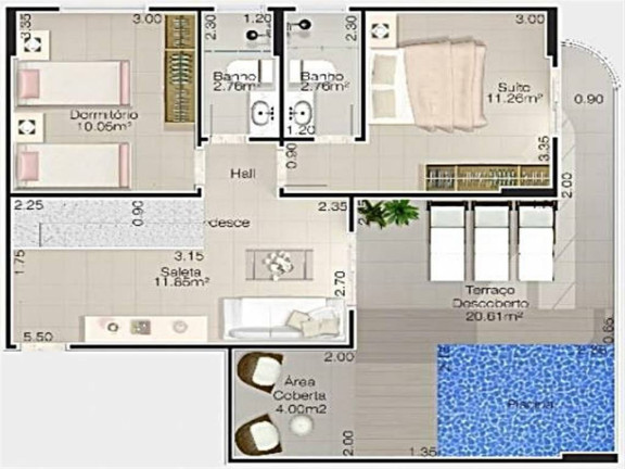 Imagem Cobertura com 3 Quartos à Venda, 134 m² em Caiçara - Praia Grande Imagem Cobertura com 3 Quartos à Venda, 134 m² em Caiçara - Praia Grande
