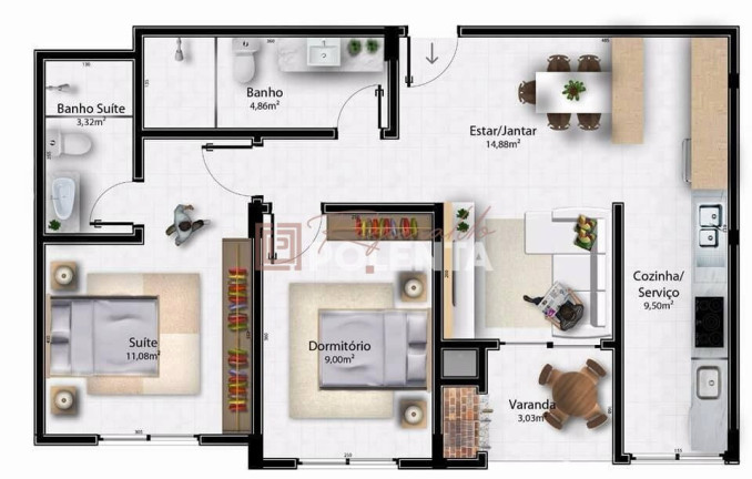 Imagem Apartamento com 2 Quartos à Venda, 66 m² em Primeira Linha - Criciúma Imagem Apartamento com 2 Quartos à Venda, 66 m² em Primeira Linha - Criciúma