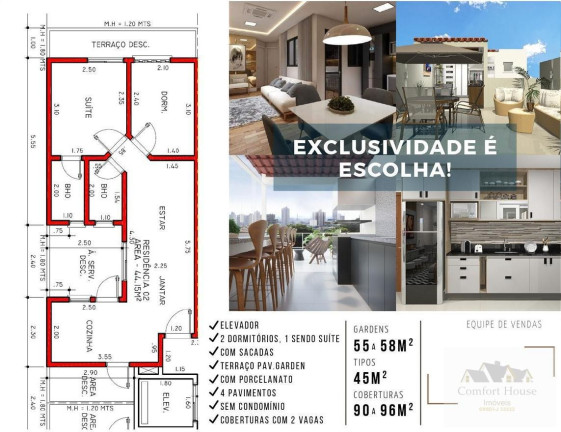 Imagem Apartamento com 2 Quartos à Venda, 60 m² em Campestre - Santo André Imagem Apartamento com 2 Quartos à Venda, 60 m² em Campestre - Santo André
