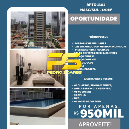 Foto do imóvel Apartamento com 3 Quartos à Venda, 80 m² em Manaíra - João Pessoa