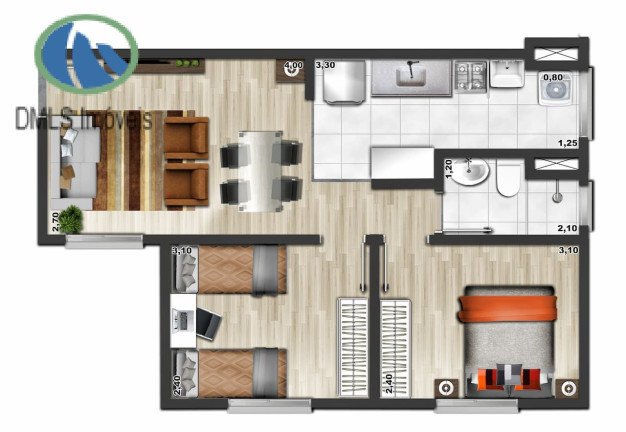 Imagem Apartamento com 2 Quartos à Venda, 42 m² em Jardim Sandra - Cotia
