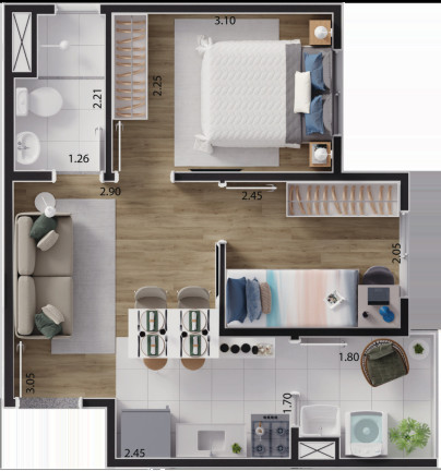 Imagem Imóvel com 2 Quartos à Venda, 33 m² em Jardim São Paulo(zona Leste) - São Paulo
