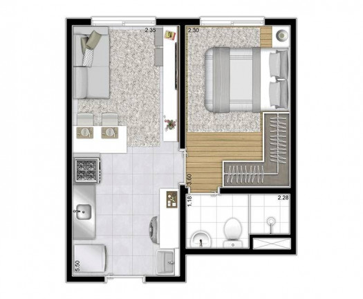 Imagem Apartamento com 1 Quarto à Venda, 28 m² em Belenzinho - São Paulo