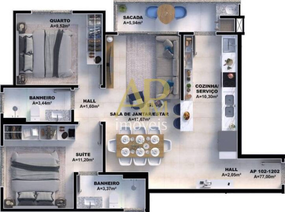 Imagem Apartamento com 2 Quartos à Venda, 77 m² em Pedra Branca - Palhoça Imagem Apartamento com 2 Quartos à Venda, 77 m² em Pedra Branca - Palhoça