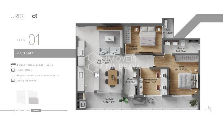 Imagem Apartamento com 2 Quartos à Venda, 87 m² em São Judas - Itajaí Imagem Apartamento com 2 Quartos à Venda, 87 m² em São Judas - Itajaí