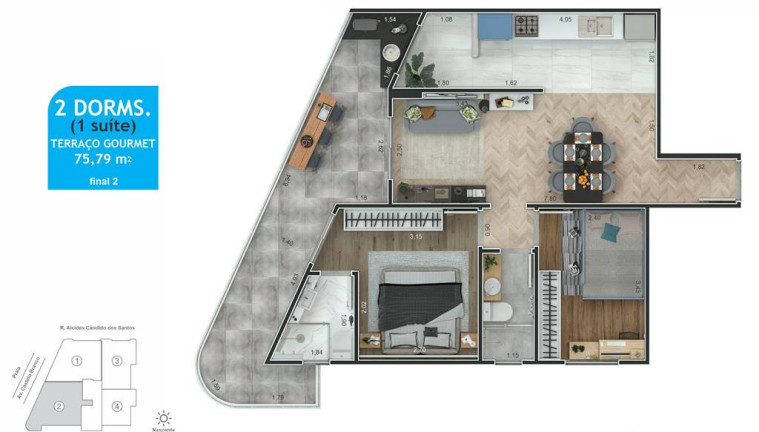 Imagem Apartamento com 2 Quartos à Venda, 76 m² em Maracanã - Praia Grande