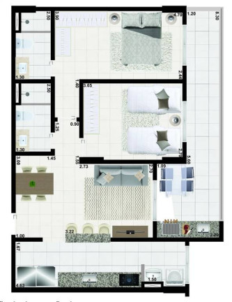 Imagem Apartamento com 2 Quartos à Venda, 78 m² em Aviação - Praia Grande